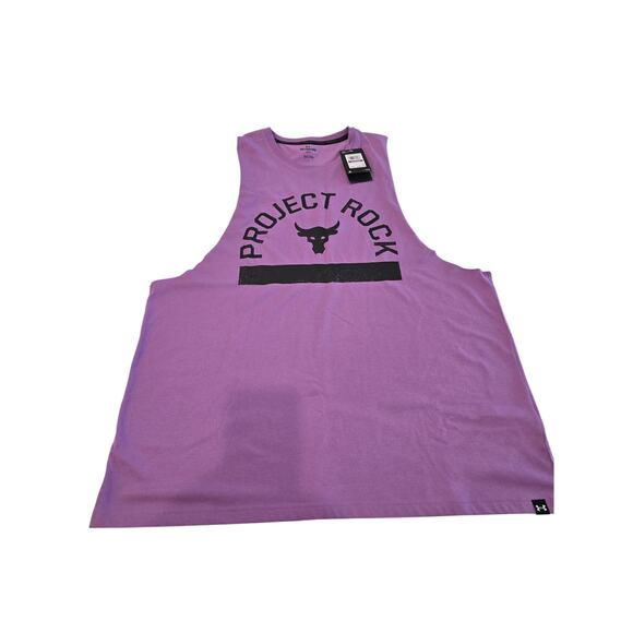 Under Armour Project Rock Training Tank Men Workout Sleeveless Tee Purple 2XLXXL - Picture 1 of 3